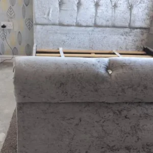 Double Bed – Sleigh Style, Crushed Velvet - Image 4