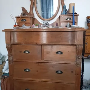 Mirrored oak chest of drawers - Image 2