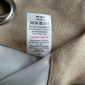 Dunelm Luna Brushed Blackout Eyelet Curtains Natural - Image 2