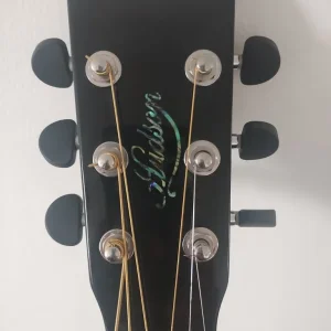 Parlour guitar with case and extras - Image 4