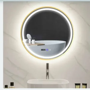 HOMCOM 60cm Round LED Bathroom Mirror with Anti-Fog and Touch Controls - Image 5