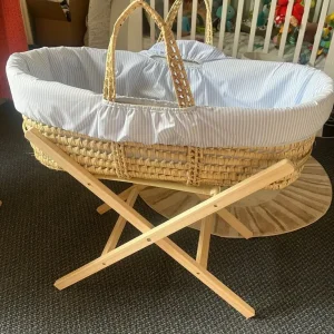 Clair de Luna Palm Moses Basket with stand