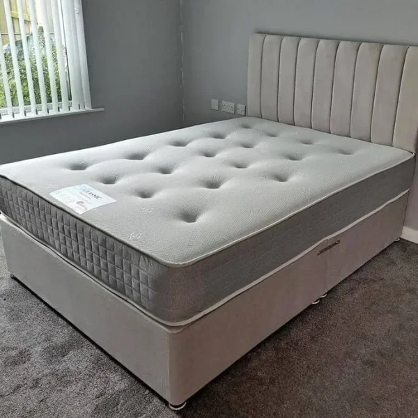 Double Divan Bed with Mattress – Ready to Use, No Assembly Needed