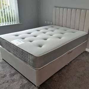Double Divan Bed with Mattress – Ready to Use, No Assembly Needed