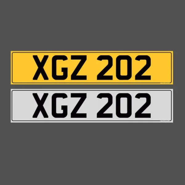 XGZ 202 Dateless Cherished Registration Plate