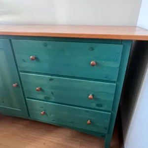 Pine topped green sideboard - Image 2