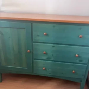 Pine topped green sideboard - Image 6