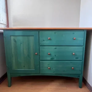 Pine topped green sideboard - Image 8