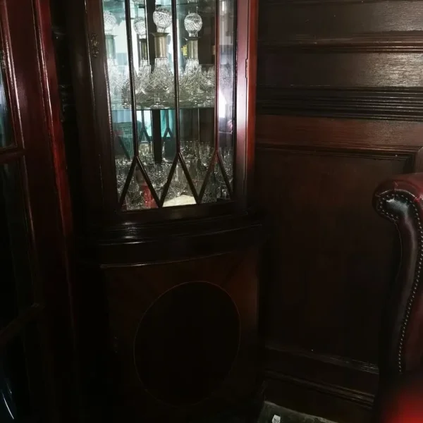 Sturdy Dark Wooden Display Cabinet