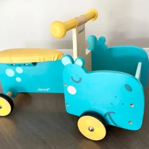 Janod Hippopotamus Wooden Ride-On for Kids - Image 3