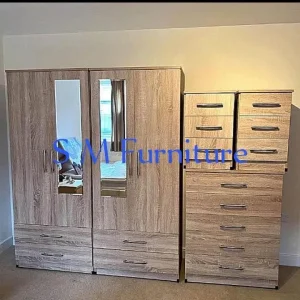 Brand new wardrobes in black, grey, white, oak, walnut, blue, pink - Image 3