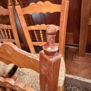 Wicker Dining Chairs x 4 - Image 5