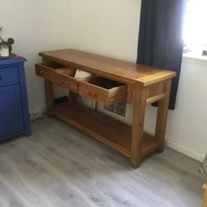 Antique colour solid wood 3 drawer sideboard - Image 3