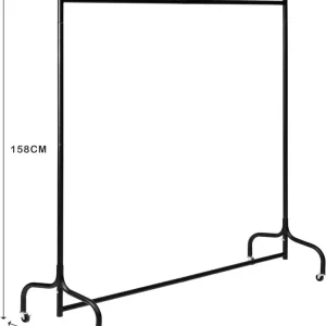Heavy Duty Metal Clothes Hanging Rail with Wheels - Image 3