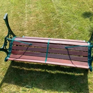 4ft Garden Bench with Reclaimed Mahogany Slats - Image 5