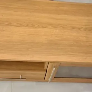 Argos 1 Drawer and 2 Shelf Glass Door TV Unit – Oak Effect - Image 3