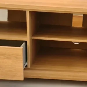 Argos 1 Drawer and 2 Shelf Glass Door TV Unit – Oak Effect - Image 5