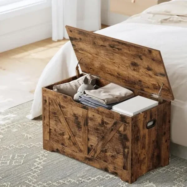 Wood storage bench
