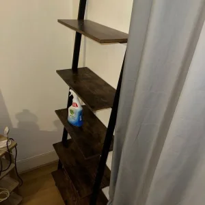 5-Tier Bookshelf with Leaning Ladder Design - Image 2