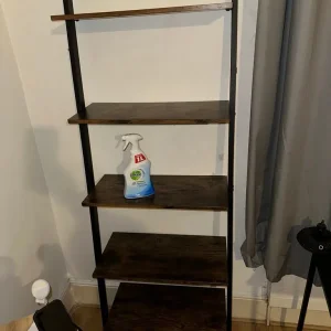 5-Tier Bookshelf with Leaning Ladder Design - Image 3
