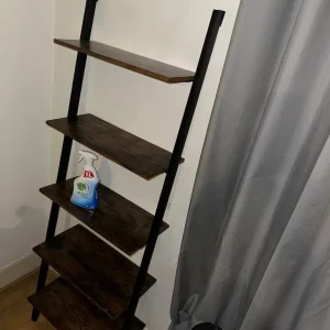 5-Tier Bookshelf with Leaning Ladder Design - Image 4