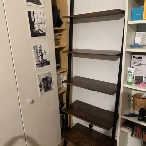 5-Tier Bookshelf with Leaning Ladder Design - Image 6