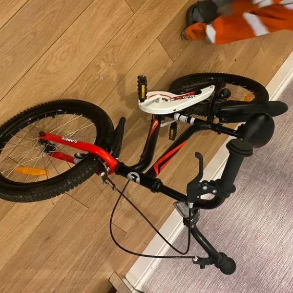 kids bike red and white