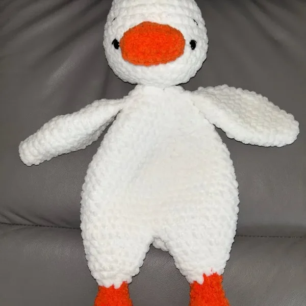 Crochet duck snuggly toy