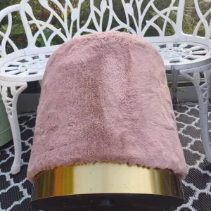 Blush pink furry stool - Image 5