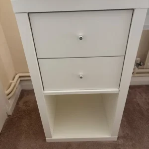 White Ikea Kallax Desk (with drawers) - Image 2