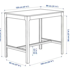 IKEA EKEDALEN White Bar Table (120cm) - Image 8