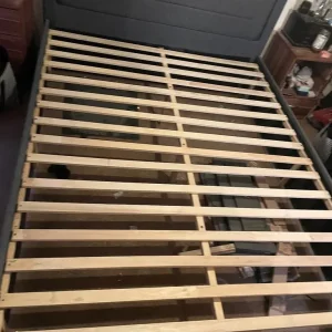 Grey King size bed with drawers - Image 2