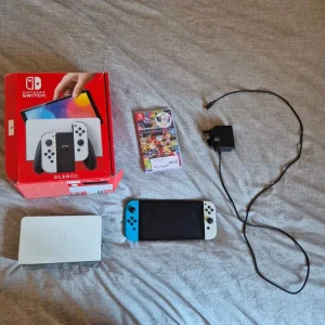 Nintendo Switch OLED with a bunch of rare games