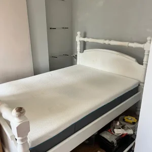 Wooden bed (painted white)