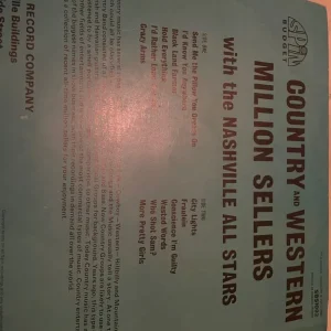 Nashville All-Stars - Country And Western Million Sellers Vinyl LP - Image 2