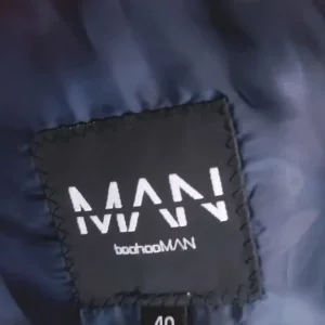 Men's Navy Check Blazer Jacket - Image 3