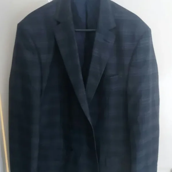 Men's Navy Check Blazer Jacket