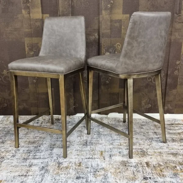 Leather and Metal Bar Stools