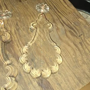 Vintage French cut crystal bell pendants - Image 3