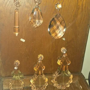 Vintage French cut crystal bell pendants - Image 4