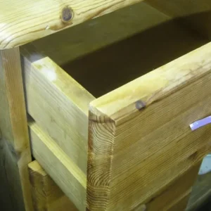 Stripped Pine Tallboy Chest with 5 Drawers - Image 2