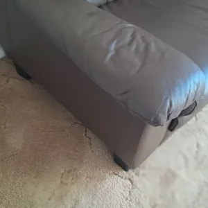 Brown Leather Sofa Bed and Two Seater Sofa with Footstool - Image 8