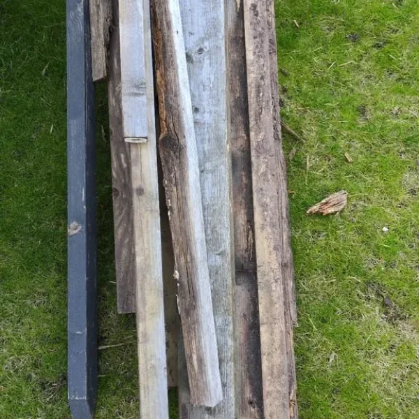 Old scaffold boards and timber
