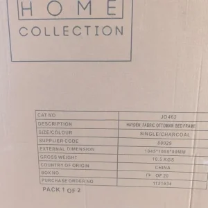 Single Fabric Ottoman Bed Frame - Image 4