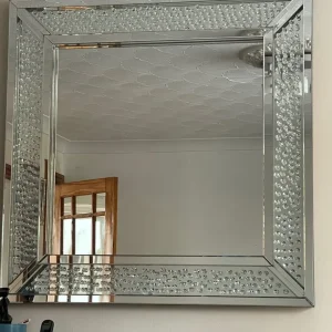 Trisha glass and floating crystal mirror