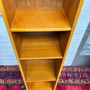 Teak Finish Slim Bookcase - Image 3