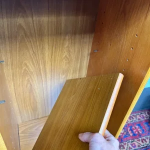 Teak Finish Slim Bookcase - Image 5