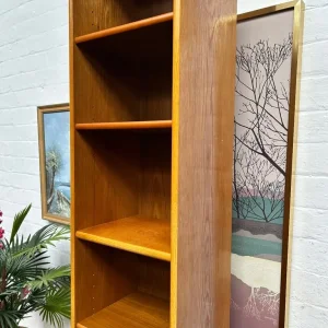 Teak Finish Slim Bookcase - Image 7