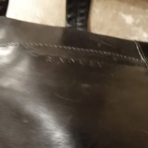 Radley black leather handbag with stitched detail - Image 5