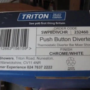 Triton Thermostatic Push Button Divertor Bar Mixer Shower - Image 5